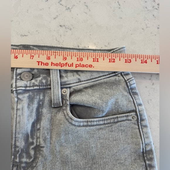 LEVI’S 724 HIGH RISE SLIM STRAIGHT WOMEN'S JEANS Size 25 Grey Raw Hem - Picture 12 of 15